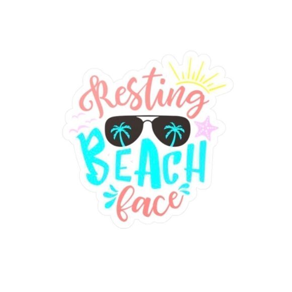Resting Beach Face Kiss-Cut Vinyl Sticker - Picture 2 of 7